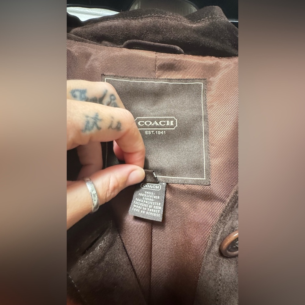 Coach Women's Suede Brown Leather Jacket - Picture 7 of 13